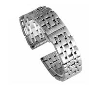 POYNMRE 12 mm 14 mm 16 mm 18 mm 20 mm 22 Correa de acero inoxidable sólido Hebilla de mariposa Hombres Mujeres Metal pulido Correa de repuesto Reloj compatible con DW(Silver,19mm)