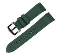 POYNMRE 20 21 22 23 24mm Quick Release FKM Rubber Watch Band Compatible With Casio Sport Silicone Strap Bracelet(Green-black pin,23mm)