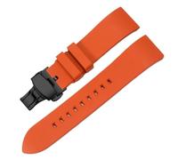 POYNMRE 20 21 22 23 24mm Quick Release FKM Rubber Watch Band Compatible With Casio Sport Silicone Strap Bracelet(Orange black,20mm)