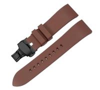 POYNMRE 20 21 22 23 24mm Quick Release FKM Rubber Watch Band Compatible With Casio Sport Silicone Strap Bracelet(Brown black,24mm)