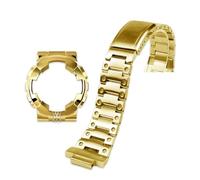 POYNMRE Accesorios de reloj compatibles con Casio G-SHOCK GA-110GB/100/120 Black Samurai, correa acero inoxidable modificada, caja metal, bisel y herramienta(Case and Strap gold)