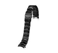 POYNMRE Cadena de reloj acero inoxidable for hombre 20 mm y 22, compatible con Seiko n.° 5 SRPD63K1 SRPB41J1 Green Water Ghost Casio MDV-106(Black-three,20mm)