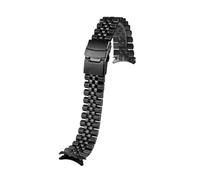 POYNMRE Cadena de reloj acero inoxidable for hombre 20 mm y 22, compatible con Seiko n.° 5 SRPD63K1 SRPB41J1 Green Water Ghost Casio MDV-106(Black-five,22mm)