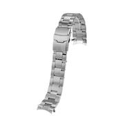 POYNMRE Cadena de reloj acero inoxidable for hombre 20 mm y 22, compatible con Seiko n.° 5 SRPD63K1 SRPB41J1 Green Water Ghost Casio MDV-106(Silver-three,22mm)