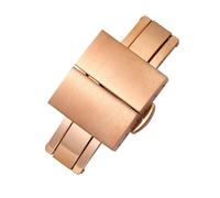 POYNMRE Cierre de reloj de acero inoxidable 316L, hebilla de mariposa de 18mm, 20mm y 22mm, cierre de doble presión de Metal, Accesorios de reparación de reloj, color plateado y negro(Rose gold,16mm)