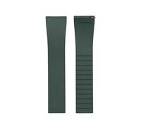 POYNMRE Cierre desplegable de reloj 18-21 mm con resorte doble clic y liberación rápida, correa acero inoxidable 316L lujo, hebilla plegable(Green Silver buckle,21mm)