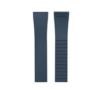 POYNMRE Cierre desplegable de reloj 18-21 mm con resorte doble clic y liberación rápida, correa acero inoxidable 316L lujo, hebilla plegable(Blue Silver buckle,20mm)