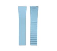 POYNMRE Cierre desplegable de reloj 18-21 mm con resorte doble clic y liberación rápida, correa acero inoxidable 316L lujo, hebilla plegable(Sky blue buckle,18mm)