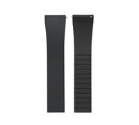 POYNMRE Cierre desplegable de reloj 18-21 mm con resorte doble clic y liberación rápida, correa acero inoxidable 316L lujo, hebilla plegable(Black Silver buckle,20mm)