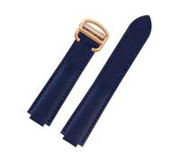 POYNMRE Compatible con Cartier Blue Balloon WSBB0027 WSBB0025 Correa de reloj lona nailon for hombre y mujer, correa piel 18-11 mm 20-12(Blue rose gold,16-8mm)