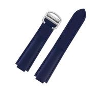POYNMRE Compatible con Cartier Blue Balloon WSBB0027 WSBB0025 Correa de reloj lona nailon for hombre y mujer, correa piel 18-11 mm 20-12(Blue silver,16-8mm)