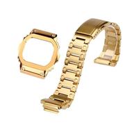 POYNMRE Compatible con Casio DW5600 GW-B5600 GW-M5610 Caja de acero inoxidable sólido modificado Correa Pulsera metal Cadena reloj for hombre(Gold strap-case,For GW-B5600)