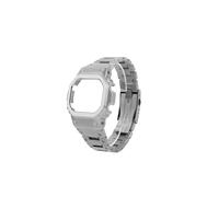 POYNMRE Compatible con Casio DW5600 GW-B5600 GW-M5610, correa de reloj aleación titanio modificado, GM5600, pulsera metal, cadena for hombre(Silver strap-case,For GW-M5610)