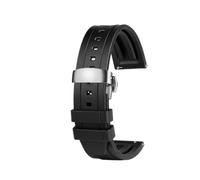 POYNMRE Compatible con Casio Forester Classic Vintage Forester FT-500WC-3B AW-80V Correa de reloj de silicona de goma for deportes al aire libre a prueba de agua de 19 mm(Black-silver B)