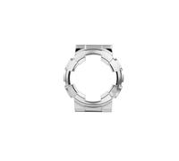 POYNMRE Compatible con Casio G-SHOCK GA-110 100 120 140 Caja con correa de reloj resistente al agua de acero inoxidable sólido pulsera de correa de reloj plateada dorada negra(Silver watch case)