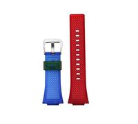 POYNMRE Compatible con Casio G-SHOCK GA110 GM110 GM-110GB Correa de reloj de silicona pequeña de acero Cannon Bloqueo de color rojo azul Correa de reloj de resina naranja(Blue red steel)