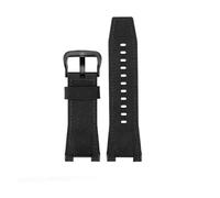 POYNMRE Compatible con Casio GST-S100G S110 S130L W100G W110 210B 400G correa de reloj pulsera de lona 26 * 14mm correa de reloj de cuero vacuno suave for hombre(Nylon black black)