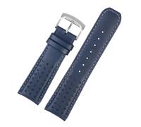 POYNMRE Compatible con CITIZEN Blue Angel Eco-Drive AT8020 JY8078 Eagle In The Air, correa de piel vaca auténtica, pulsera 22 mm y 23 for hombre(Blue-silver,22mm)