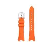 POYNMRE Compatible con Citizen ME Color Series Green Water Ghost NJ0150 NJ0151 Correa de reloj de silicona con muescas, resistente al agua y a la moda(Orange-silver A)