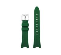 POYNMRE Compatible con Citizen ME Color Series Green Water Ghost NJ0150 NJ0151 Correa de reloj de silicona con muescas, resistente al agua y a la moda(Green-silver A)