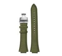 POYNMRE Compatible con correa de reloj Casio Edifice acero inoxidable y metal Farm Oak EFB-680 for hombre 5579, cadena 14 mm, pulsera hebilla plegable(Green silver Folding)