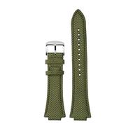 POYNMRE Compatible con correa de reloj Casio Edifice acero inoxidable y metal Farm Oak EFB-680 for hombre 5579, cadena 14 mm, pulsera hebilla plegable(Green silver pin)