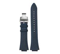 POYNMRE Compatible con correa de reloj Casio Edifice acero inoxidable y metal Farm Oak EFB-680 for hombre 5579, cadena 14 mm, pulsera hebilla plegable(Blue silver Folding)