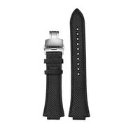 POYNMRE Compatible con correa de reloj Casio Edifice acero inoxidable y metal Farm Oak EFB-680 for hombre 5579, cadena 14 mm, pulsera hebilla plegable(Black silver Folding)