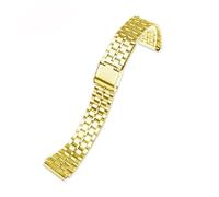 POYNMRE Compatible con correa de reloj Casio Vintage A168w AEQ-110 A168 A158W 159 A169 B650 AQ230 700 Pulsera de metal y acero inoxidable de 13 mm y 18 mm(C-gold,13mm)
