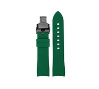 POYNMRE Compatible con correa de reloj Citizen Optical Energy A09000, resistente al agua, for deportes al aire libre, extremo curvo, correa de silicona AT8113, accesorios for hombres(Green-black,22mm)