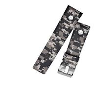 POYNMRE Compatible con correa de reloj de cuero Diesel DZ7311 4318 serie 7395, correa de reloj de piel de vaca gris camuflaje, pulsera de hombre de 24 mm, 26 mm y 28 mm