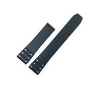 POYNMRE Compatible con correa de silicona Cartier Santos, correa de reloj de goma impermeable de 21 mm, correa negra y azul.(Black no clasp)