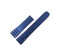 POYNMRE Compatible con correa de silicona Cartier Santos, correa de reloj de goma impermeable de 21 mm, correa negra y azul.(Blue no clasp)