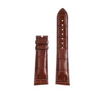POYNMRE Compatible con Hamilton Adventure Series H24515551 H24401731 Correa de reloj de piel de vaca con estampado de cocodrilo en diagonal 21x18 mm Correa de reloj de piel de becerro(Brown-no buckle)