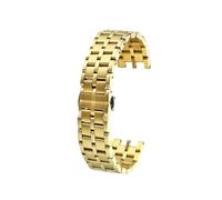 POYNMRE Compatible con la correa de acero Versace Vrace Dual Series, pulsera dedicada doble cóncavo, correas reloj inoxidable sólido for hombre(Gold)