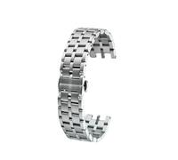 POYNMRE Compatible con la correa de acero Versace Vrace Dual Series, pulsera dedicada doble cóncavo, correas reloj inoxidable sólido for hombre(Silver)