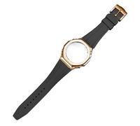 POYNMRE Compatible con la correa de reloj de goma GA-2110 Correa de reloj modificada Compatible con la serie Casio G-SHOCK GM-5600 GA2100 GM2110 Pulsera de silicona Caja de reloj de metal(Black-gold)