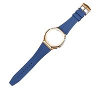 POYNMRE Compatible con la correa de reloj de goma GA-2110 Correa de reloj modificada Compatible con la serie Casio G-SHOCK GM-5600 GA2100 GM2110 Pulsera de silicona Caja de reloj de metal(Blue-gold)