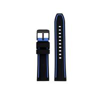 POYNMRE Compatible con Mido Helmsman Orange Rudder M86005 Commander Beren Saili Navigator Correa de silicona Correa de reloj deportiva impermeable de 20 mm y 22 mm(Black blue-black A,22mm)