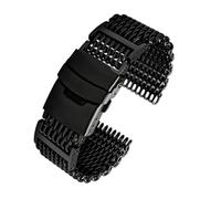 POYNMRE Compatible con Omega Breitling Panerai 20/22/24 mm Reloj de pulsera milanesa de malla de buceo Tejido Correa doble a presión Cool Shark Milan Mesh Belt(G29-02-black,22mm)
