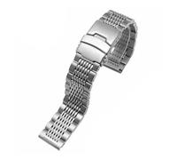POYNMRE Compatible con Omega Breitling Panerai 20/22/24 mm Reloj de pulsera milanesa de malla de buceo Tejido Correa doble a presión Cool Shark Milan Mesh Belt(95-silver,20mm)