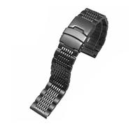 POYNMRE Compatible con Omega Breitling Panerai 20/22/24 mm Reloj de pulsera milanesa de malla de buceo Tejido Correa doble a presión Cool Shark Milan Mesh Belt(95-black,24mm)