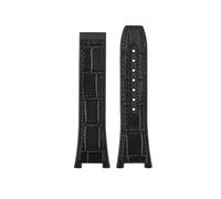 POYNMRE Compatible con Omega Constellation Series Manhattan Watch Strap Strap Coacodile Patrón de cocodrilo Banda de observación de goma de goma(Black-no clasp)