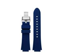 POYNMRE Compatible con Oris 7730 7740 Diving Series Sports Correa de reloj de silicona resistente al agua con salientes de 24 x 12 mm for hombre, color negro, naranja y azul(Blue-silver fold)