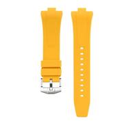 POYNMRE Compatible con reloj Citizen NJ0150 NJ0151 NJ0158, correa de caucho fluorado FKM, pulsera for hombre, barra liberación rápida(Yellow)