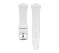 POYNMRE Compatible con reloj Citizen NJ0150 NJ0151 NJ0158, correa de caucho fluorado FKM, pulsera for hombre, barra liberación rápida(Bianco)