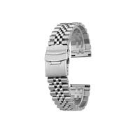 POYNMRE Compatible con Seiko No.5 Water Ghost SRPD63K1 SKX007 009 Correa de acero inoxidable de liberación rápida 18 mm 19 mm 20 mm 22 mm Cadena de reloj de pulsera(Silver,19mm-width)