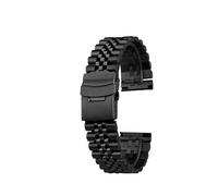 POYNMRE Compatible con Seiko No.5 Water Ghost SRPD63K1 SKX007 009 Correa de acero inoxidable de liberación rápida 18 mm 19 mm 20 mm 22 mm Cadena de reloj de pulsera(Noir,20mm-width)