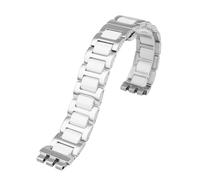 POYNMRE Compatible con Swatch Ceramic+ Correa de acero inoxidable YVS434G YCS485GC YVS511GC YVS410GX Pulsera con cierre plegable Hombres Mujeres Correa de reloj 17m 19mm(Silver white,19mm)