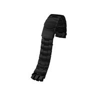 POYNMRE Compatible con Swatch YTS401 402 403G 409 713 YTB400 Correa de reloj de acero inoxidable macizo con extremo curvado, hebilla plegable de 20 mm, cadena de correa de metal(Noir)